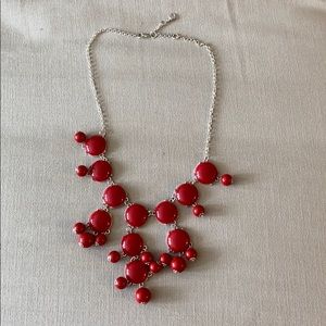 Red and Silver Bubble Necklace